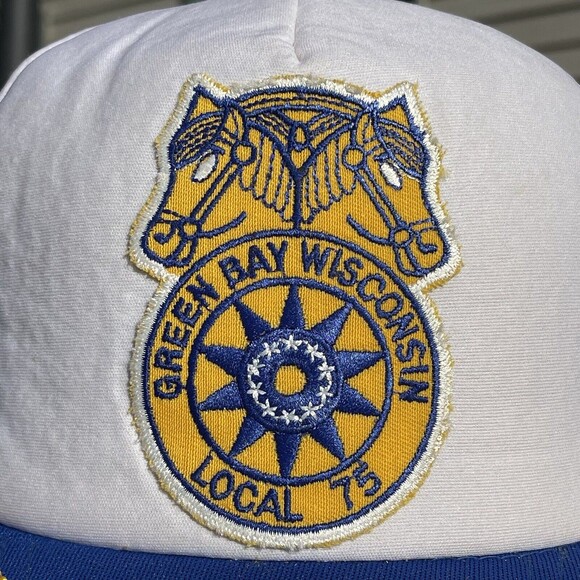 Vintage Teamsters Green Bay Wisconsin Local 75 Snapback Trucker Hat Cap - Picture 2 of 9